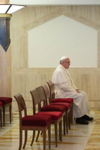 Pope Francis alone