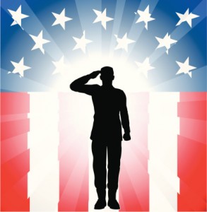 soldier salute flag