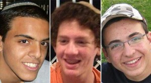 L-R: Eyal Yifrach, 19, Naftali Fraenkel, 16, and Gil-ad Shaar, 16