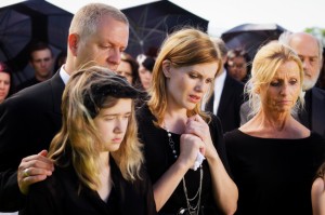 grieving family