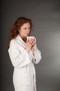 Redhead woman with Coffe Cup