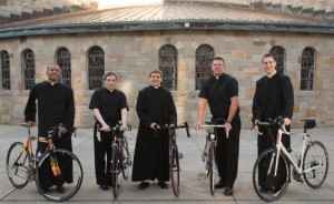From left, Seminarian Steven Diaz, Rev. Marc Swartvagher, Seminarian Dominik Wegiel, Rev. Joseph Fitzgerald and Seminarian Stephen Rooney