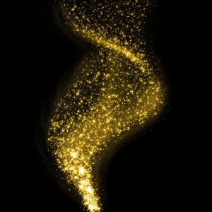 44231661 - gold glittering stars dust smoke trail. twinkling glitter.