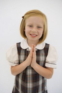 12736424 - girl wearing school uniform