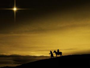 Mary Joseph journeying-together to Bethlehem