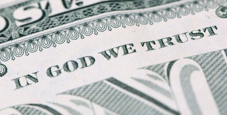 46198637 - in god we trust on a one dollar bill