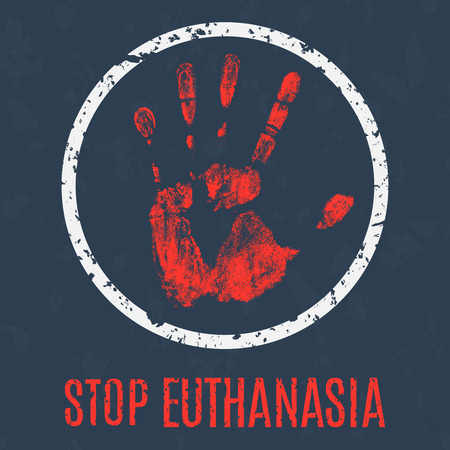 50851390 - euthanasia stop sign vector illustration